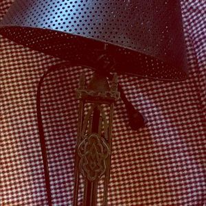 Black lamp with metal shade